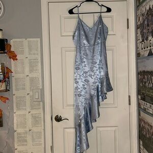 Lulus blue dress (satin)